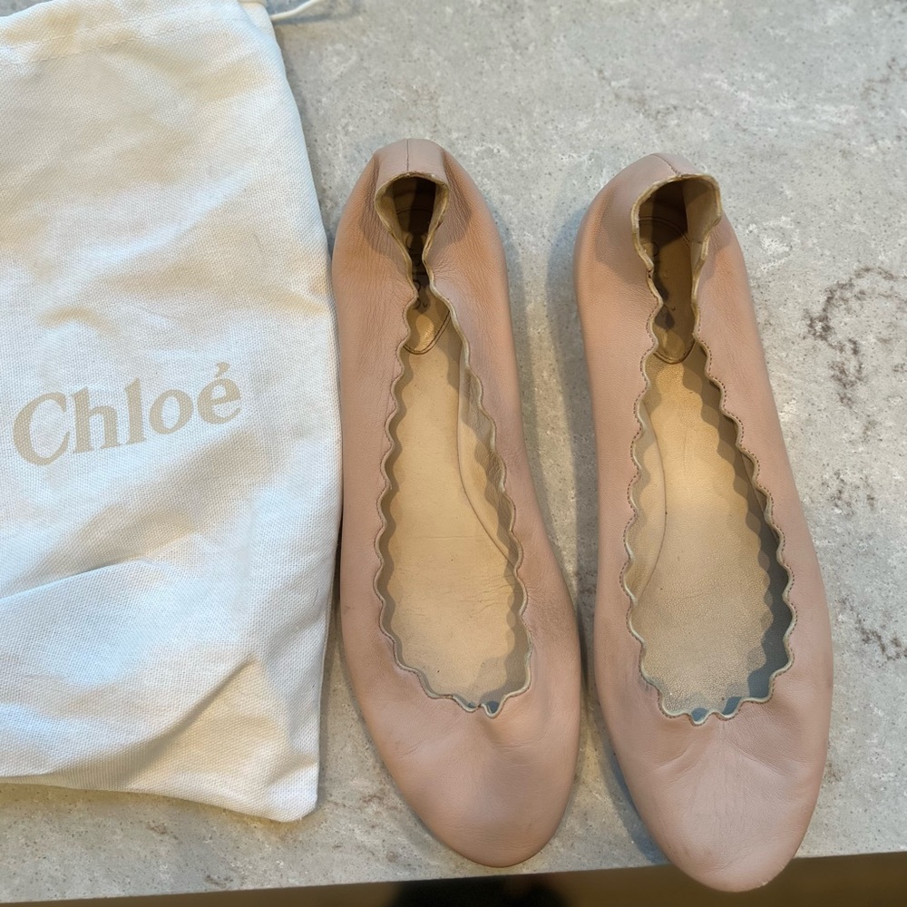 Chloe Scallop Ballet Flat- size 38